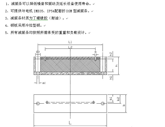 DSM型橡膠減震條結(jié)構(gòu)圖